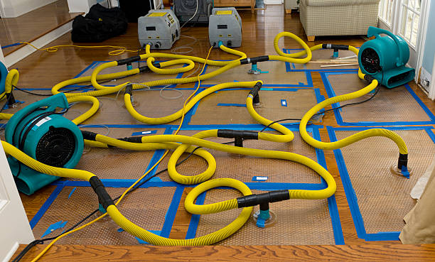 Professional Flood Damage Restoration technician working in Okeana, OH